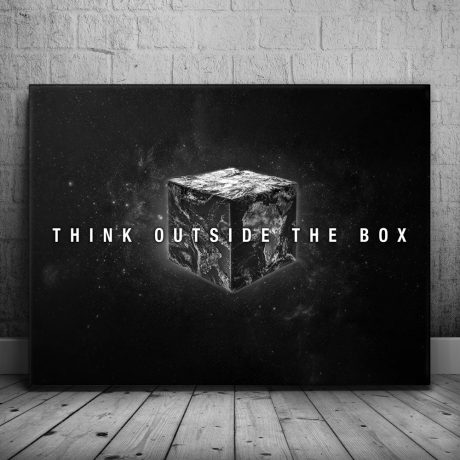 Think Outside The Box - Black and White Canvas