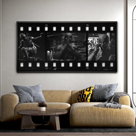 Deadpool Filmstrip - Black and White Canvas