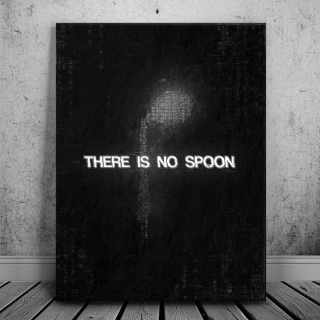 There Is No Spoon - Black and White Canvas